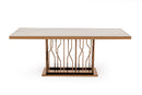 Modrest Marston Modern White Marble & Rosegold Dining Table
