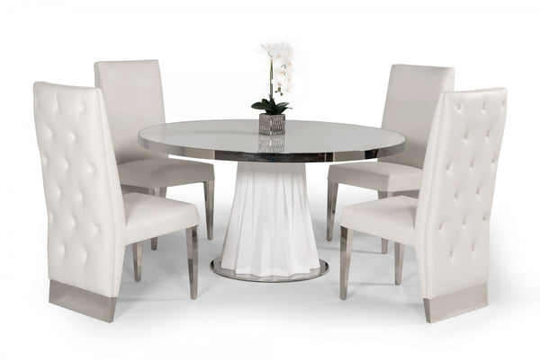 Modrest Cabaret Modern White Round Dining Table