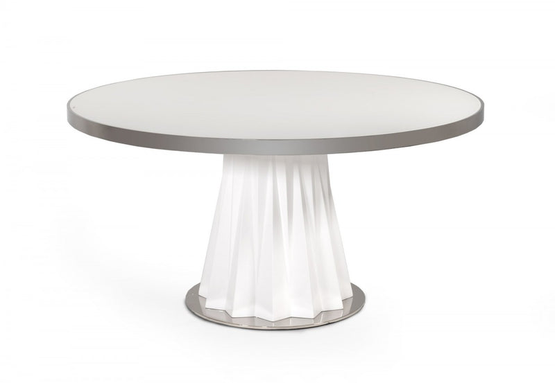 Modrest Cabaret Modern White Round Dining Table