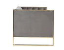 Divani Casa Carlos Modern Grey Velvet & Gold Sofa