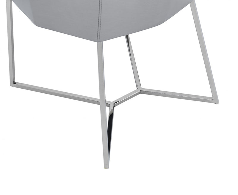 Modrest Sarah Modern Pearl Grey Leatherette Dining Chair (Set of 2)