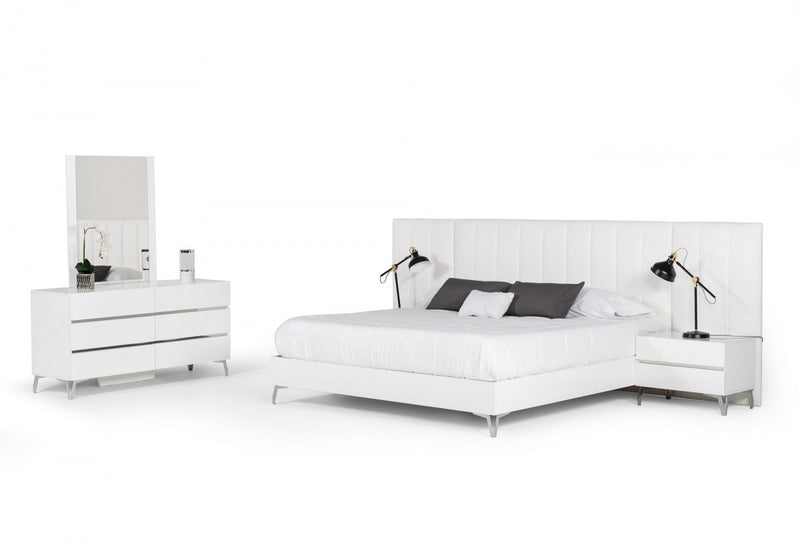 Nova Domus Angela - Italian Modern White Eco Leather Bed