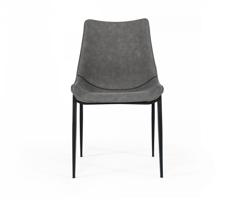 Modrest Frasier - Modern Grey Eco-Leather Dining Chair (Set of 2 )