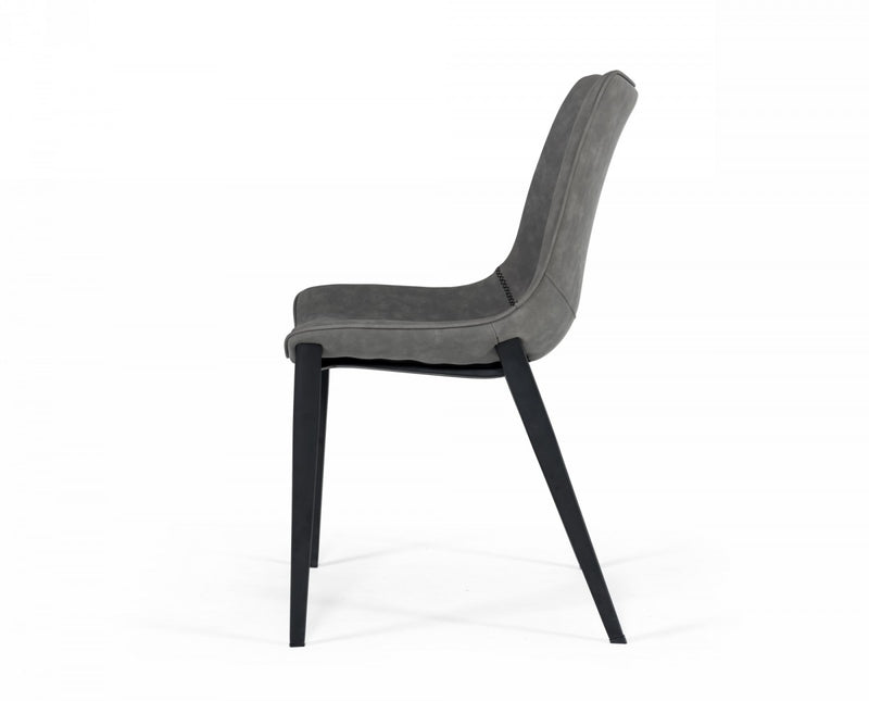 Modrest Frasier - Modern Grey Eco-Leather Dining Chair (Set of 2 )