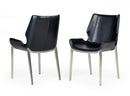 Modrest Tina - Modern Black Eco-Leather Dining Chair (Set of 2)
