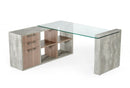 Nova Domus Boston Modern Glass & Faux Concrete Desk