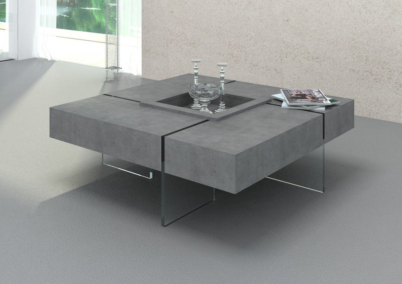 Modrest Shauna - Modern Faux Concrete Floating Coffee Table