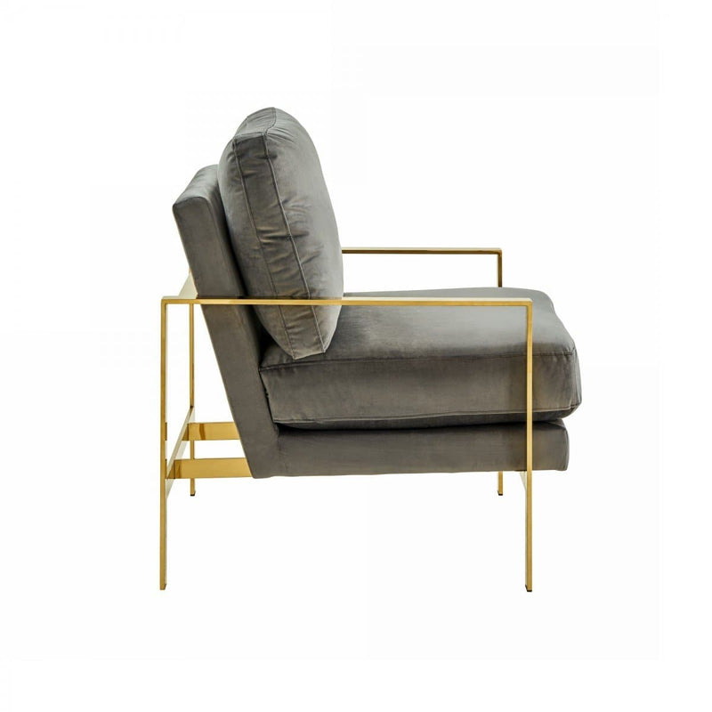 Divani Casa Bayside - Modern Grey Fabric Accent Chair