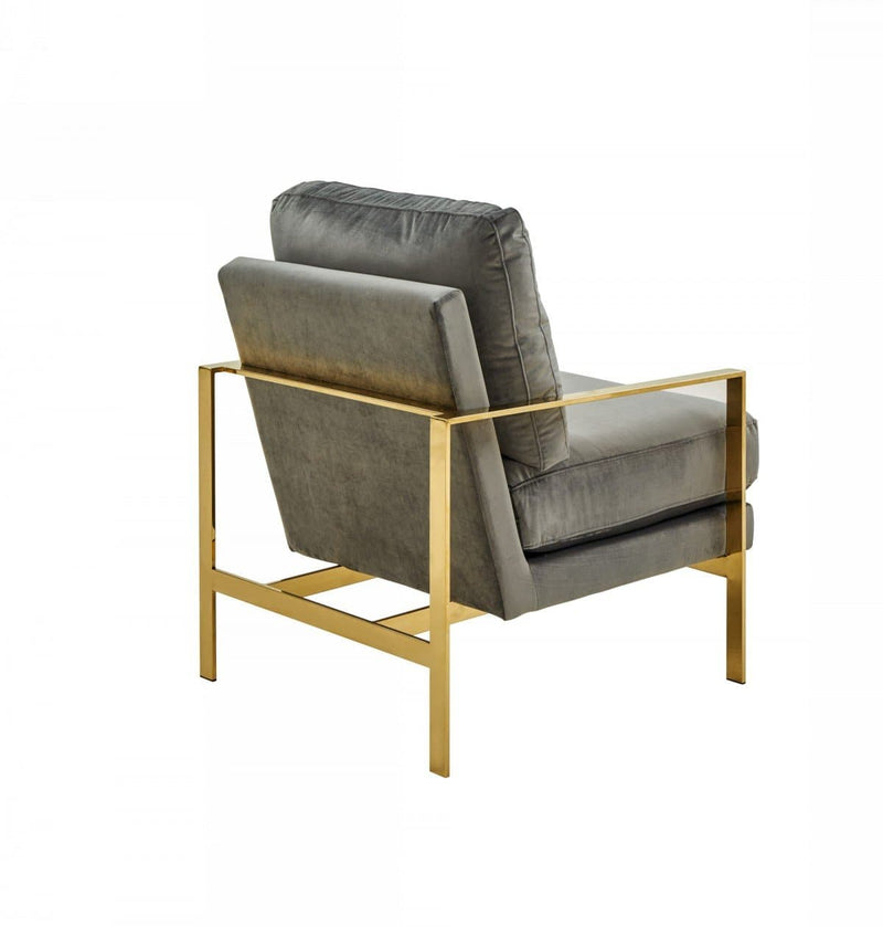 Divani Casa Bayside - Modern Grey Fabric Accent Chair