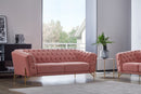 Divani Casa Aiken - Modern Salmon Velvet Sofa