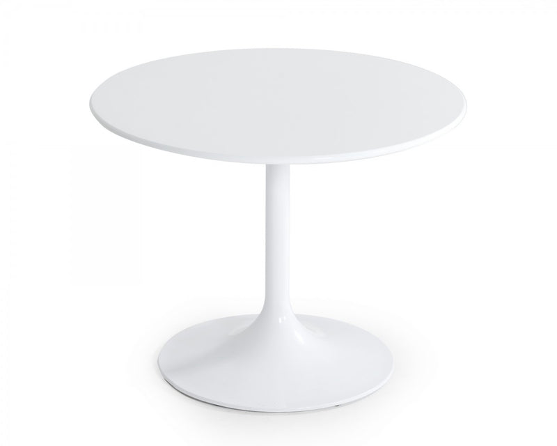 Modrest Karen - Mid-Century White Round Dining Table