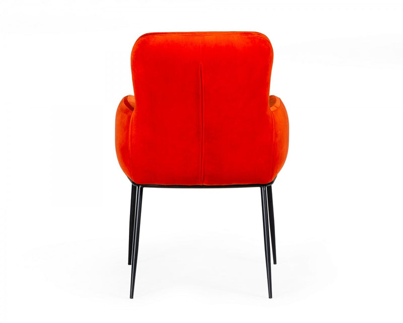 Modrest Frisco - Mid-Century Orange Velvet dining Chair