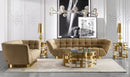 Modrest Kudo - Glam Clear Glass and Gold Glass Coffee Table  by Hollywood Glam