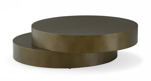 Modrest Grayson - Glam Brushed Bronze Metallic Coffee Table  by Hollywood Glam