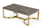 Modrest Greely - Glam Black and Gold Marble Coffee Table  by Hollywood Glam