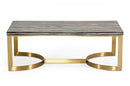 Modrest Greely - Glam Black and Gold Marble Coffee Table  by Hollywood Glam