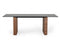 Modrest Maggie - Modern Walnut and Black Ceramic Top Dining Table