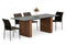 Modrest Maggie - Modern Walnut and Black Ceramic Top Dining Table