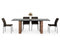 Modrest Maggie - Modern Walnut and Black Ceramic Top Dining Table