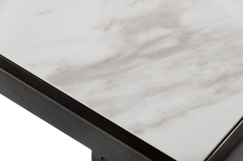 Modrest Fargo - Modern Ceramic & Grey Walnut Coffee Table  by Hollywood Glam