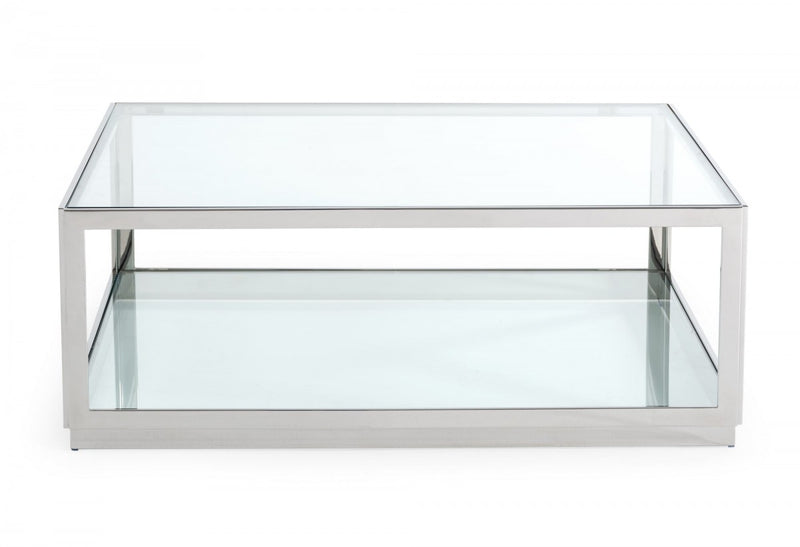 Modrest Weller - Modern Stainless Steel Coffee Table  by Hollywood Glam