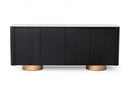 Modrest Peak - Modern White Ceramic/Black Oak/Rosegold Buffet