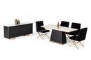 Modrest Peak - Modern White Ceramic/Black Oak/Rosegold Buffet