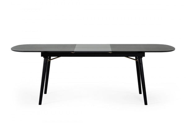 Modrest Addax - Modern Black Extendable Dining Table