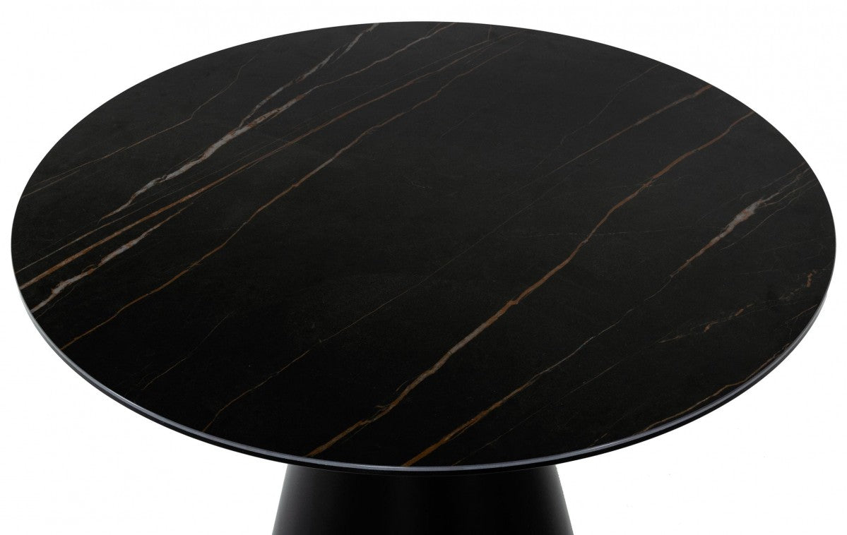 Modrest Edith - Modern Round Black Ceramic Dining Table