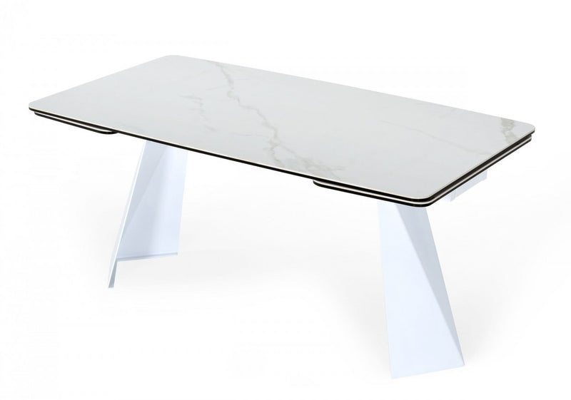 Modrest Encanto - Modern White Ceramic Dining Table