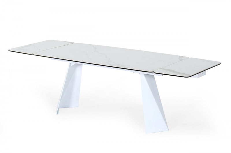 Modrest Encanto - Modern White Ceramic Dining Table