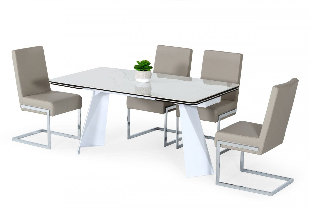 Modrest Encanto - Modern White Ceramic Dining Table