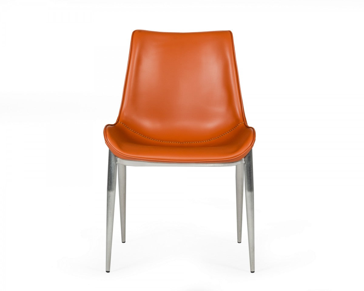 Modrest Holt - Modern Cognac Eco-Leather Dining Chair (Set of 2)