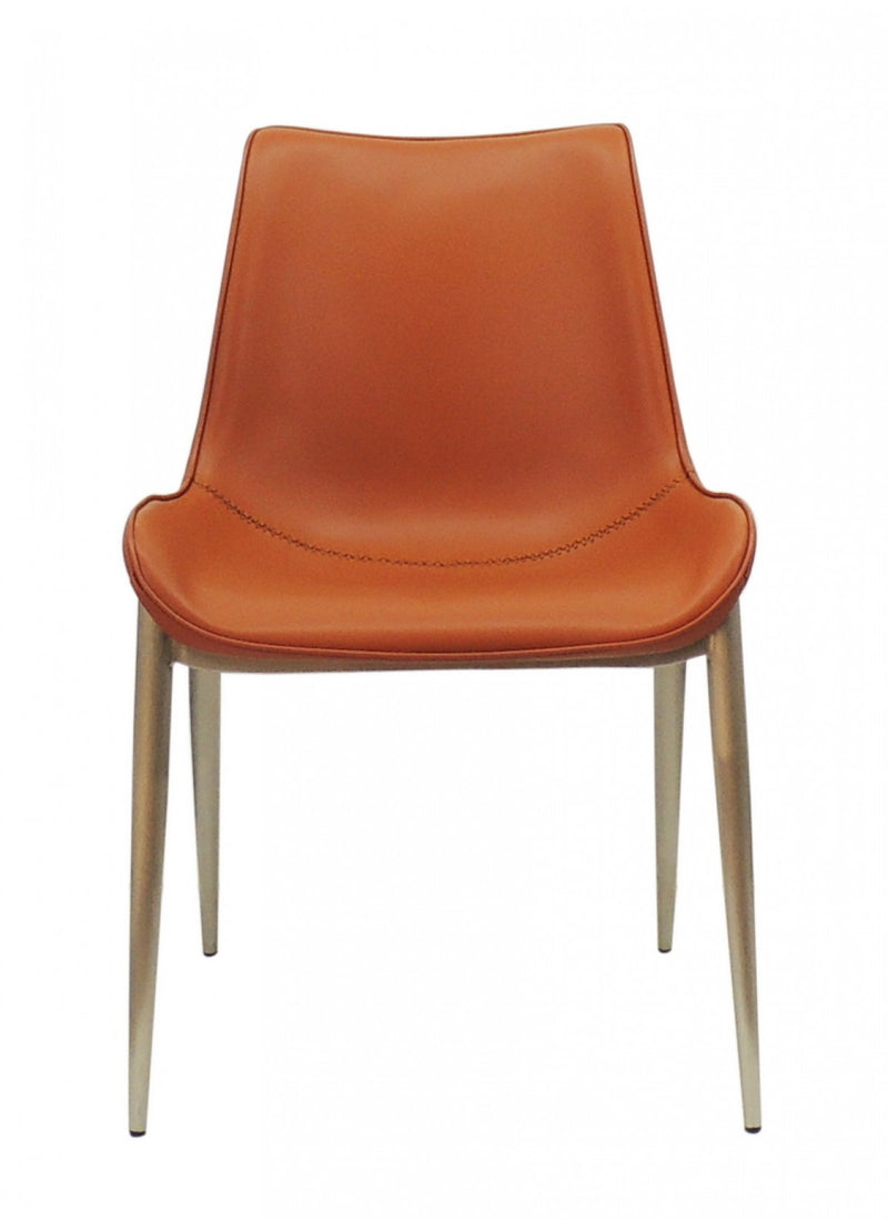 Modrest Holt - Modern Cognac Eco-Leather Dining Chair (Set of 2)