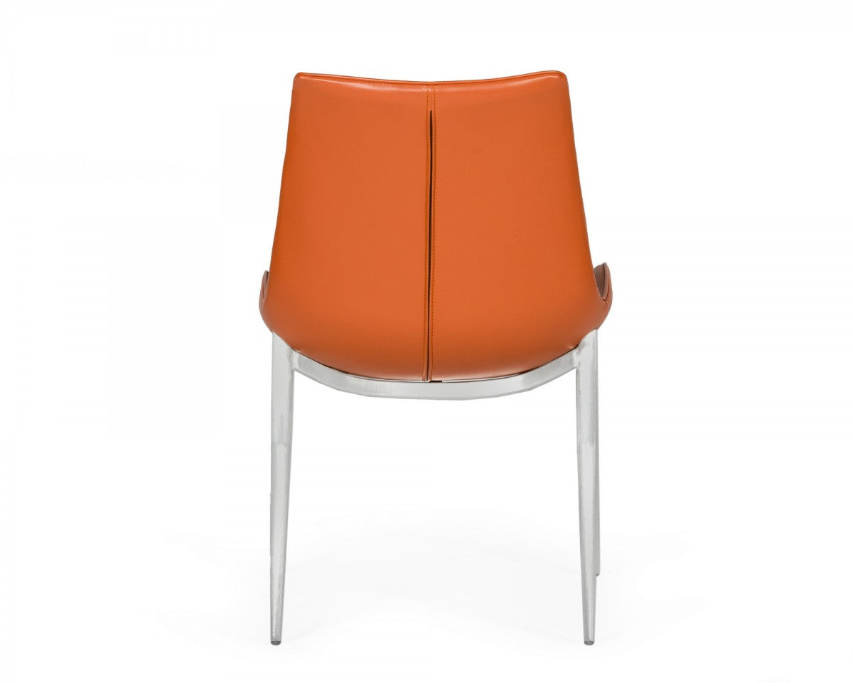 Modrest Holt - Modern Cognac Eco-Leather Dining Chair (Set of 2)