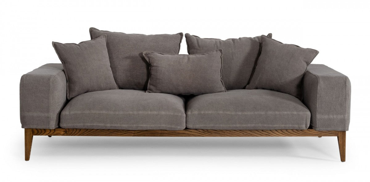 Divani Casa Corina - Modern Grey Fabric Sofa