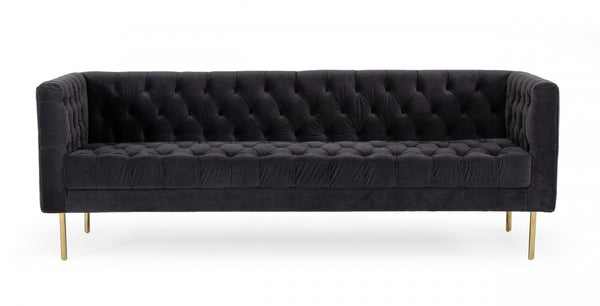 Divani Casa Chavez - DK Grey Velvet Sofa