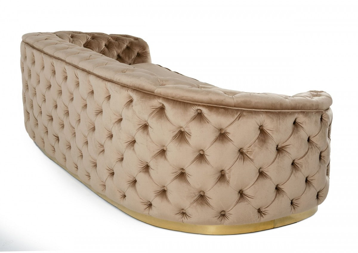 Divani Casa Murdoch - Glam Beige and Gold Fabric Sofa