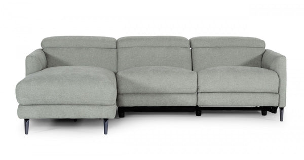 Divani Casa Lupita - Modern Grey Fabric Left Facing Sectional Sofa