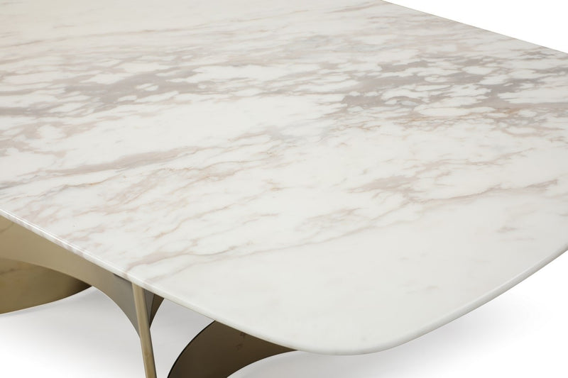 Modrest Marmot - White Marble and Rose Gold Dining Table