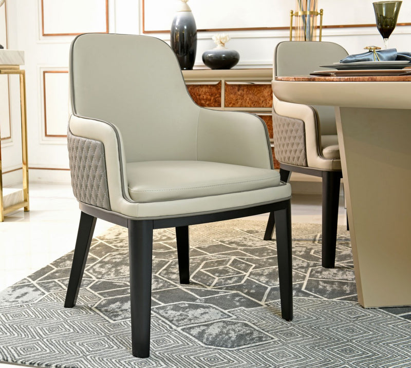Modrest Maxwell - Glam Beige and Grey Dining Chair