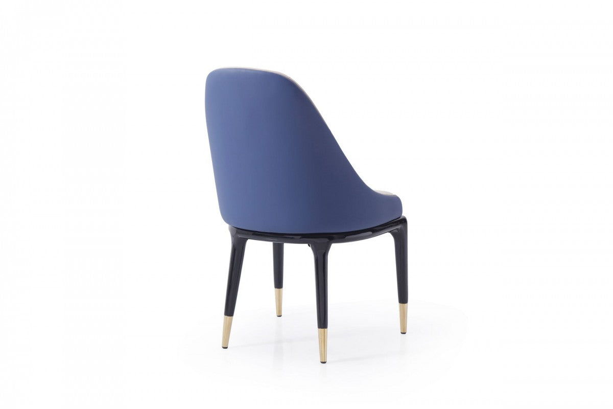 Modrest Marco - Modern Glam Beige & Blue Dining Chair