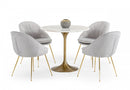 Modrest Collins - Glam White Marble & Gold Dining Table