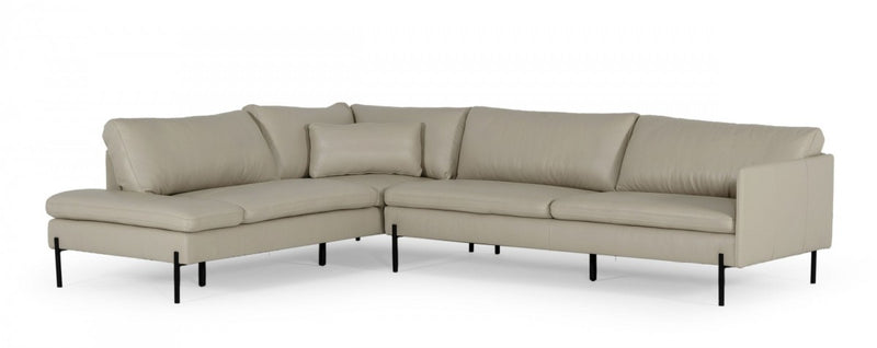 Divani Casa Sherry - Modern Cognac Leather Facing Sectional Sofa