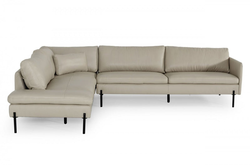 Divani Casa Sherry - Modern Cognac Leather Facing Sectional Sofa