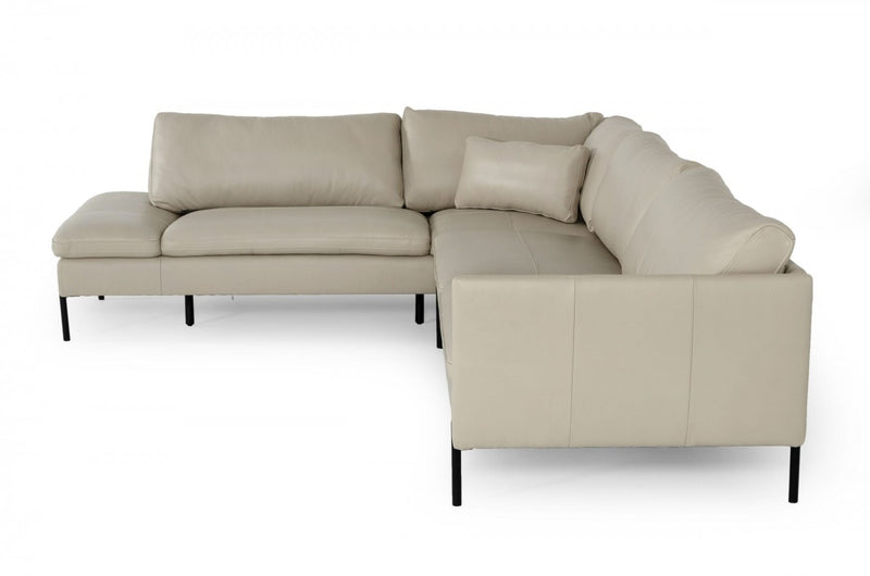 Divani Casa Sherry - Modern Cognac Leather Facing Sectional Sofa