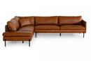 Divani Casa Sherry - Modern Cognac Leather Facing Sectional Sofa