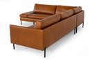 Divani Casa Sherry - Modern Cognac Leather Facing Sectional Sofa
