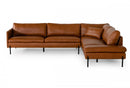 Divani Casa Sherry - Modern Cognac Leather Facing Sectional Sofa