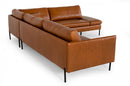 Divani Casa Sherry - Modern Cognac Leather Facing Sectional Sofa